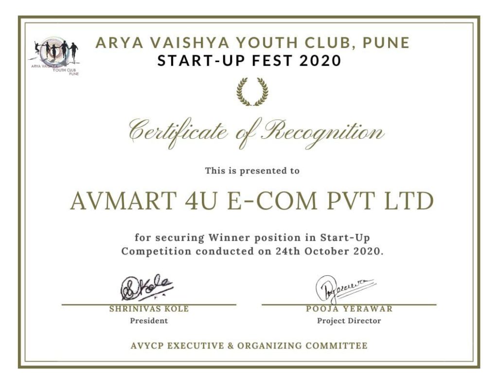 AVYC, Pune Startup Fest 2020 Winner