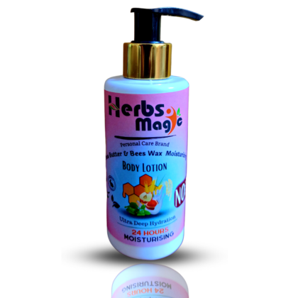 Herbs Magic Shea Butter and Bees wax Moisturizing Body Lotion, Deep Hydration, Intensive care