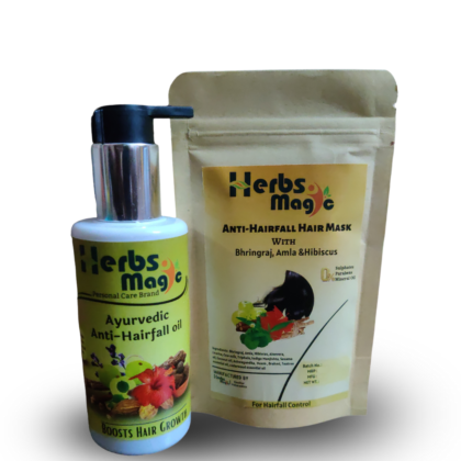 Herbs Magic Ayurvedic Keshavriddhi Hair Oil & Hair Mask | Complete Hair Care combo for Hair Fall